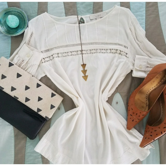 Boho Foldover clutch purse, Canvas and leather, Geometry, Triangles - Picture 1 of 7